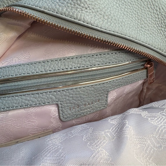 TED BAKER London Mini Backpack Bag Gray Pebble Leather Adjustable - Picture 10 of 11